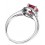 1 Carat Round cut Red Ruby and Diamond Halo Engagement Ring in White Gold for Women