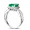 1 Carat princess cut Emerald and Diamond Halo Engagement Ring in White Gold