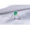 1 Carat princess cut Emerald and Diamond Halo Engagement Ring in White Gold