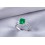 1 Carat princess cut Emerald and Diamond Halo Engagement Ring in White Gold