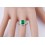 1 Carat princess cut Emerald and Diamond Halo Engagement Ring in White Gold