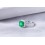 1 Carat princess cut Emerald and Diamond Halo Engagement Ring in White Gold