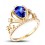 Unique 1 Carat pear cut Sapphire and Diamond Crown shape Engagement Ring for Her