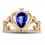 Unique 1 Carat pear cut Sapphire and Diamond Crown shape Engagement Ring for Her