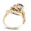 Unique 1 Carat pear cut Sapphire and Diamond Crown shape Engagement Ring for Her