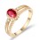 Unique 1 Carat Ruby and Diamond Halo Engagement Ring in Yellow Gold