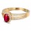 Unique 1 Carat Ruby and Diamond Halo Engagement Ring in Yellow Gold