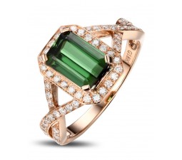 Infinity 2 Carat Emerald and Diamond Engagement Ring for Her in Rose Gold 