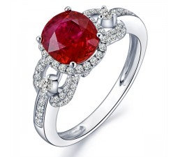 Marvelous Ruby and Diamond Engagement Ring 