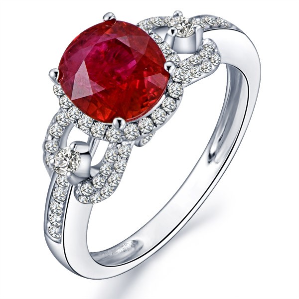 2 Carat Fancy Red Pear Shape Diamond Engagement Ring | Nekta New York