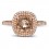 Luxurious 2 Carat Double Halo Morganite and Diamond Rose Gold Engagement Ring for Women