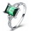 Unique 1.50 Carat Emerald and Diamond Infinity Engagement Ring in White Gold