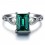 Unique 1.50 Carat Emerald and Diamond Infinity Engagement Ring in White Gold