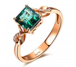 Unique 1.50 Carat Emerald and Diamond Infinity Engagement Ring in Yellow Gold