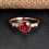 1 Carat Ruby and Diamond Antique Engagement Ring in Yellow Gold