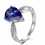 Unique 2 carat Pear shape Blue Sapphire and Diamond Antique Engagement Ring in White Gold