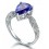 Unique 2 carat Pear shape Blue Sapphire and Diamond Antique Engagement Ring in White Gold