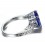 Unique 2 carat Pear shape Blue Sapphire and Diamond Antique Engagement Ring in White Gold