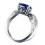 Unique 2 carat Pear shape Blue Sapphire and Diamond Antique Engagement Ring in White Gold