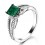 Perfect twin row 2 Carat Princess cut Emerald and Diamond Engagement Ring in White Gold