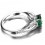 Perfect twin row 2 Carat Princess cut Emerald and Diamond Engagement Ring in White Gold