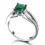 Perfect twin row 2 Carat Princess cut Emerald and Diamond Engagement Ring in White Gold