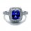 Vintage 2 Carat Blue Sapphire and Diamond Halo Engagement Ring for Women