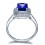 Vintage 2 Carat Blue Sapphire and Diamond Halo Engagement Ring for Women