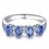 Beautiful Sapphire and Diamond Engagement Ring on 18k White Gold