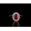 Classic 1 Carat Ruby and Diamond Halo Engagement Ring in White Gold for Women