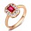 1 Carat Ruby and Diamond Antique Engagement Ring in Yellow Gold