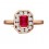 1 Carat Ruby and Diamond Antique Engagement Ring in Yellow Gold