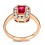1 Carat Ruby and Diamond Antique Engagement Ring in Yellow Gold