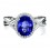 Inexpensive 1.50 Carat Blue Sapphire and Diamond Infinity Engagement Ring in White Gold