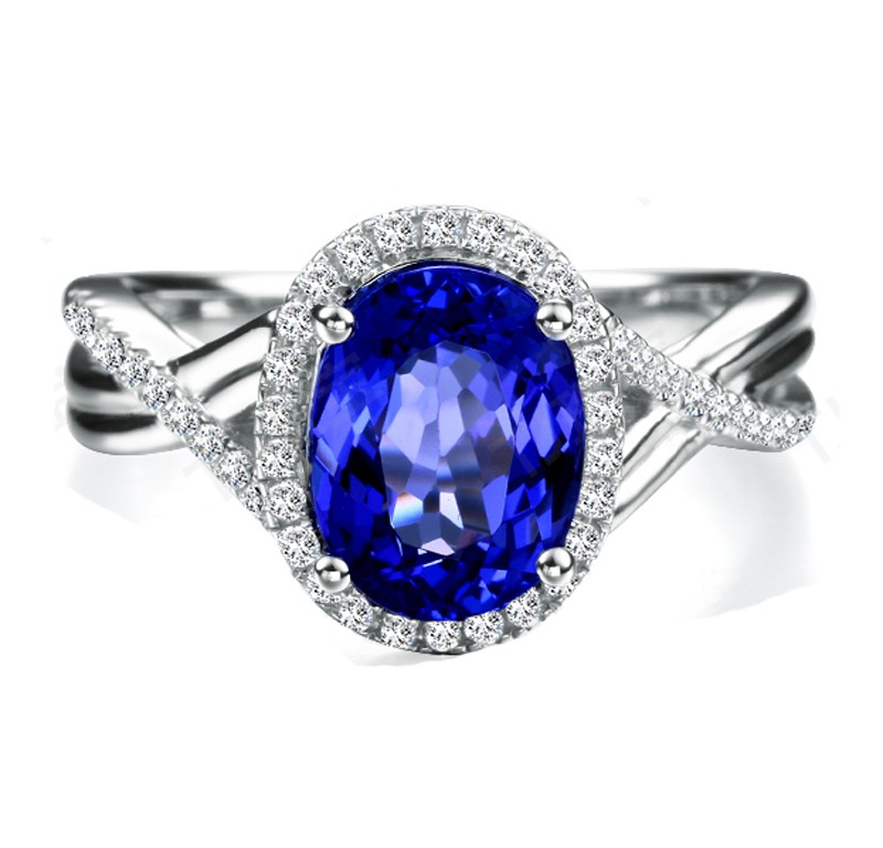 Inexpensive 1.50 Carat Blue Sapphire and Diamond Infinity Engagement ...