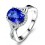 Inexpensive 1.50 Carat Blue Sapphire and Diamond Infinity Engagement Ring in White Gold
