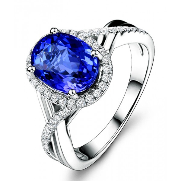 Inexpensive 1.50 Carat Blue Sapphire and Diamond Infinity Engagement ...