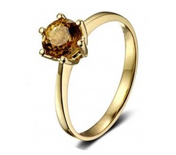 1 Carat Solitaire Yellow Sapphire Engagement Ring in Yellow Gold for Her