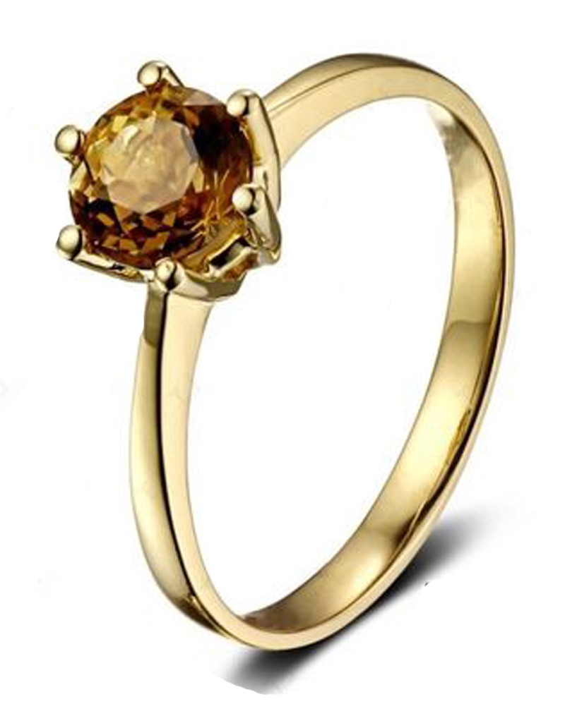 1 Carat Solitaire Yellow Sapphire Engagement Ring in