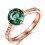 Classic 1 Carat Green Emerald and Diamond Rose Gold Engagement Ring for Women