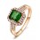 2 Carat cushion cut Emerald and Diamond Engagement Ring in Rose Gold