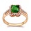2 Carat cushion cut Emerald and Diamond Engagement Ring in Rose Gold