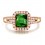 2 Carat cushion cut Emerald and Diamond Engagement Ring in Rose Gold