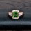 2 Carat cushion cut Emerald and Diamond Engagement Ring in Rose Gold