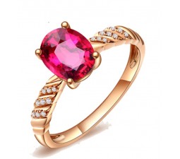 1 Carat Pink Sapphire and Diamond Engagement Ring in Rose Gold