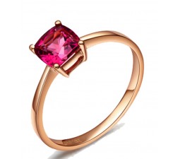 1 Carat Pink Sapphire Solitaire Gemstone Engagement Ring in Rose Gold