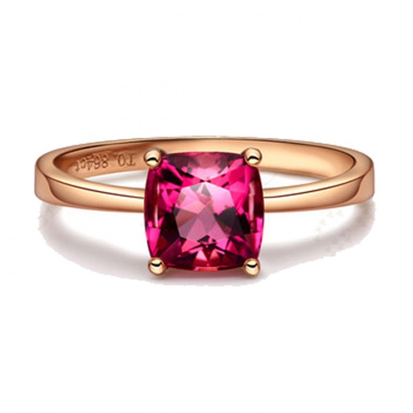 1 Carat Pink Sapphire Solitaire Gemstone Engagement Ring in Rose Gold ...