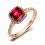 1 Carat Ruby and Diamond Antique Engagement Ring in Rose Gold