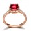 1 Carat Ruby and Diamond Antique Engagement Ring in Rose Gold