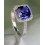 2 Carat cushion cut Blue Sapphire and Diamond Halo Engagement Ring in White Gold